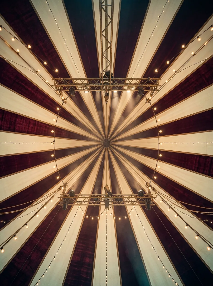 Купол шатра и тёплый свет арены